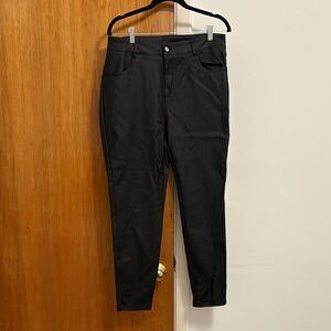 Stylish Faux Leather Black High-Waisted Pants